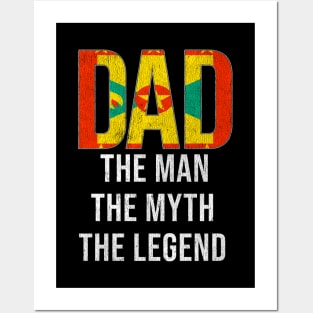 Grenadan Dad The Man The Myth The Legend - Gift for Grenadan Dad With Roots From Grenadan Posters and Art